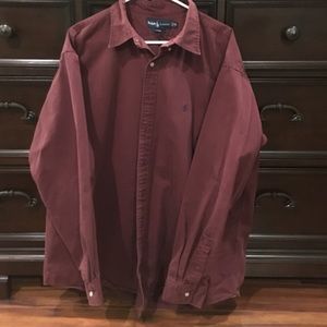 Ralph Lauren Burgundy BLAKE button shirt 2XL